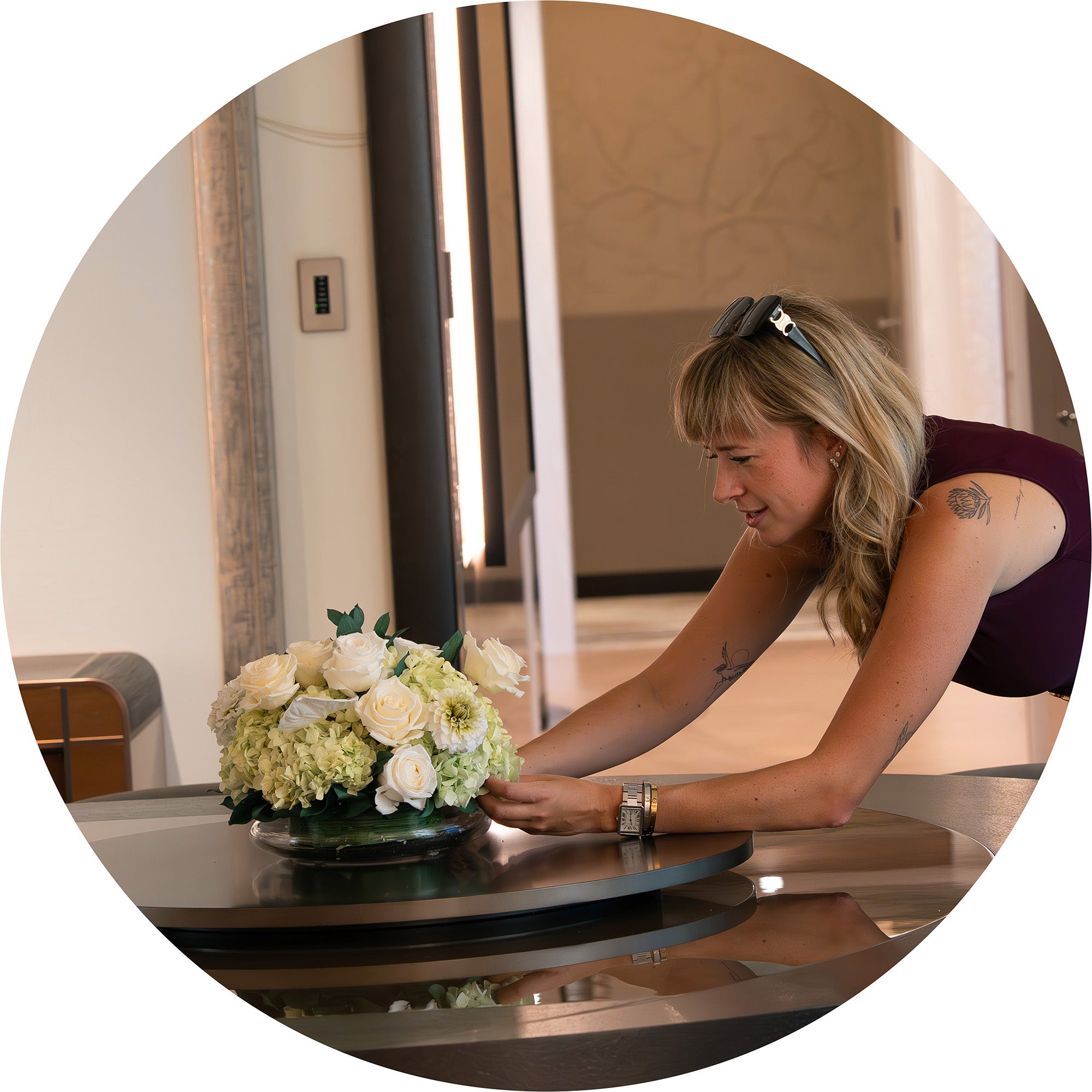 Preserved tropical mixed flower arrangement