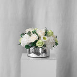 Preserved green and white flower arrangement for yachts