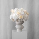 Preserved white rose, peony and hydrangea flower arrangement for yachts