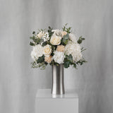 Preserved white flower arrangement for yachts
