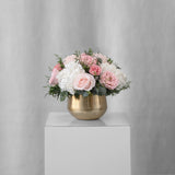 Preserved pink, blush and white flower arrangement for yachts