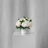 Preserved peach and white tropical flower arrangement for yachts 