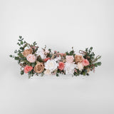Preserved pink, toffee and blush long low flower arrangement for yachts 