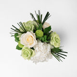 Preserved green and white tropical flower arrangement for yachts 